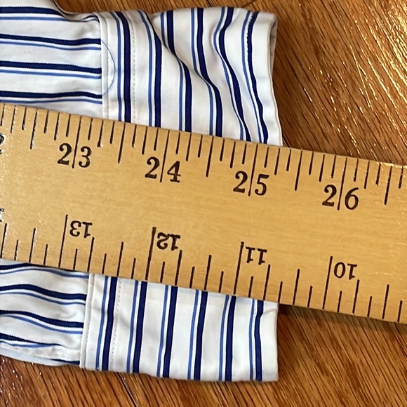 Ralph Lauren Mens Button Down Size Large White Blue Striped Long Sleeve - Picture 7 of 12